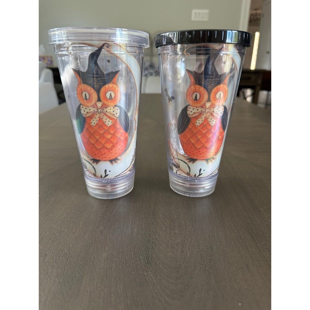 Halloween spooky owl reusable tumbler